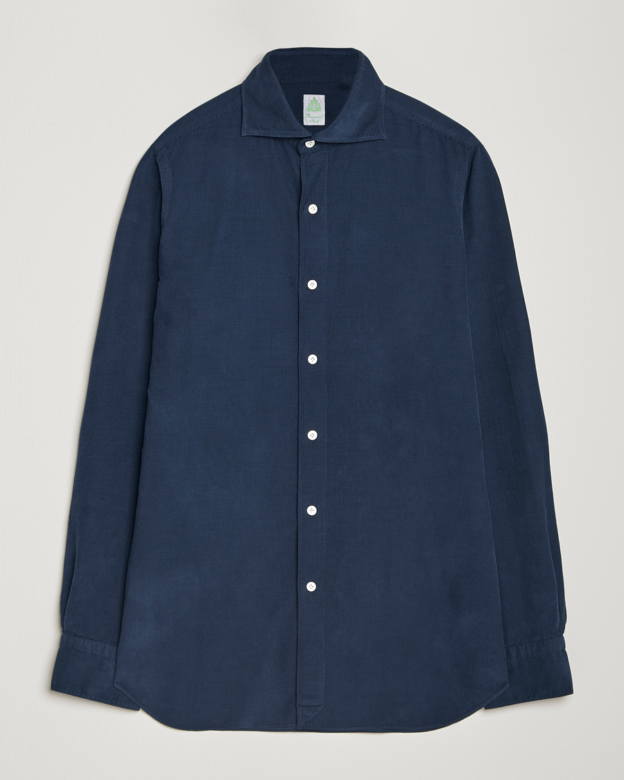 Herre | Skjorter | Finamore Napoli | Gaeta Corduroy Shirt Navy