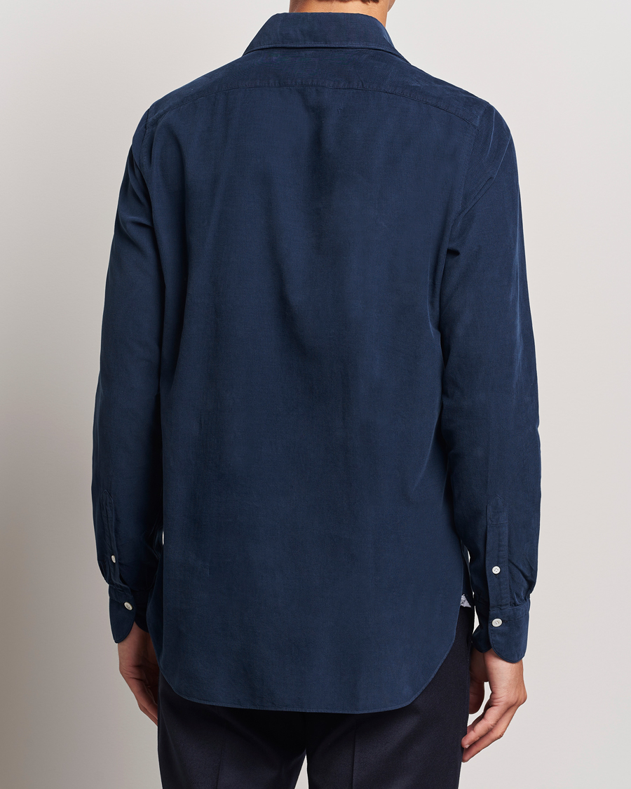 Herre | Skjorter | Finamore Napoli | Gaeta Corduroy Shirt Navy