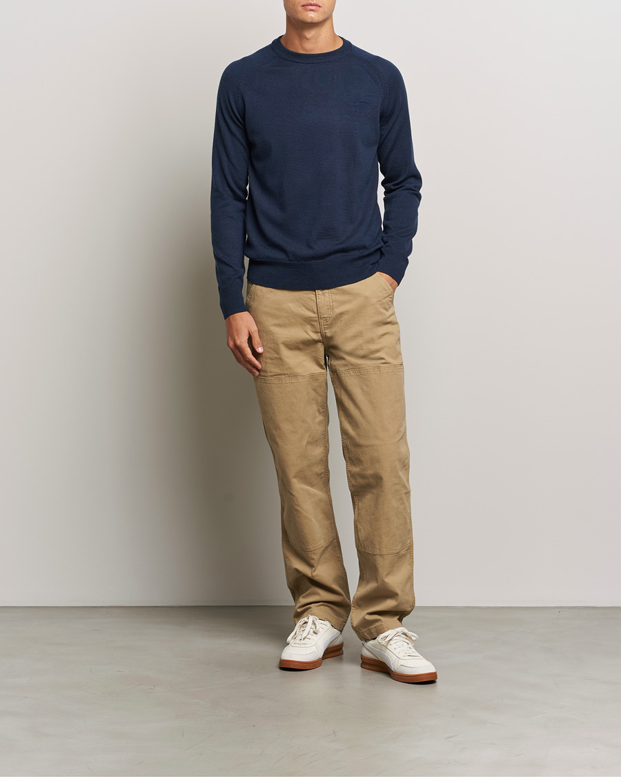 Herre | Gensere | Dockers | Washable Merino Crewneck Navy Blazer