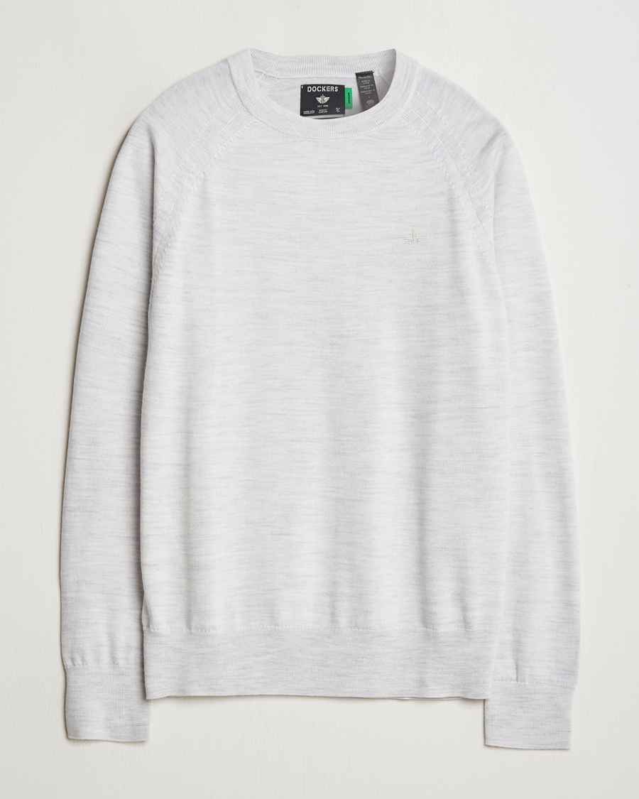 Herre | Gensere | Dockers | Washable Merino Crewneck Light Grey