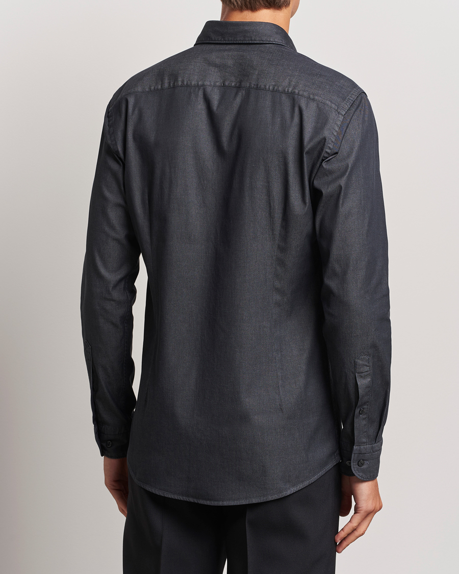 Herre | Skjorter | Eton | Slim Fit Stretch Denim Shirt Black