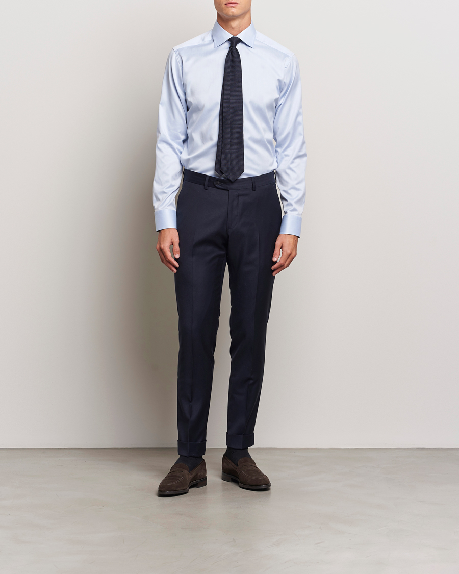 Herre | Skjorter | Eton | Slim Fit Signature Twill Contrast Shirt Blue