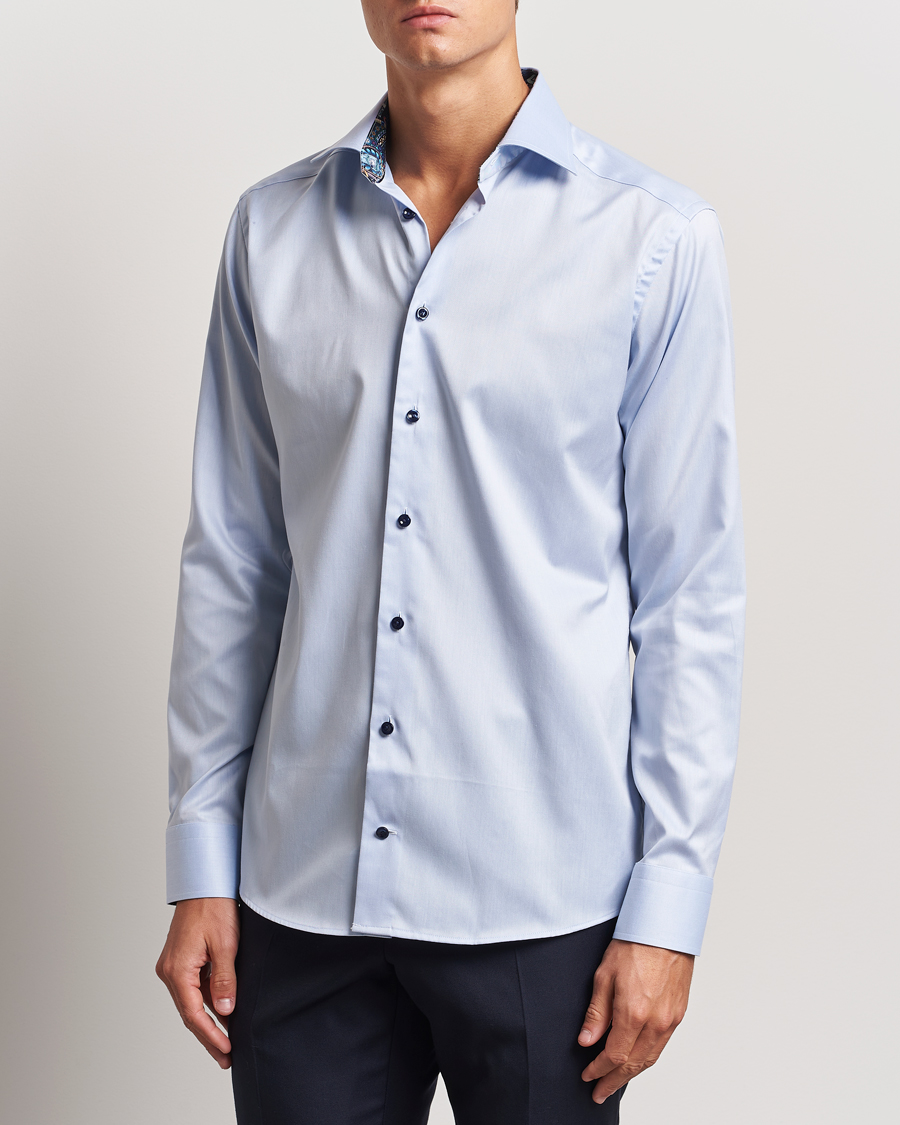 Herre | Skjorter | Eton | Slim Fit Signature Twill Contrast Shirt Blue