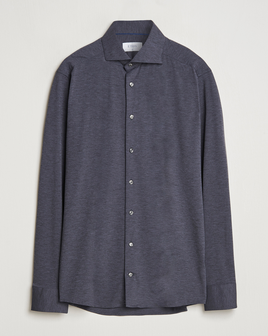 Herre | Skjorter | Eton | Slim Fit Four Way Stretch Shirt Dark Grey
