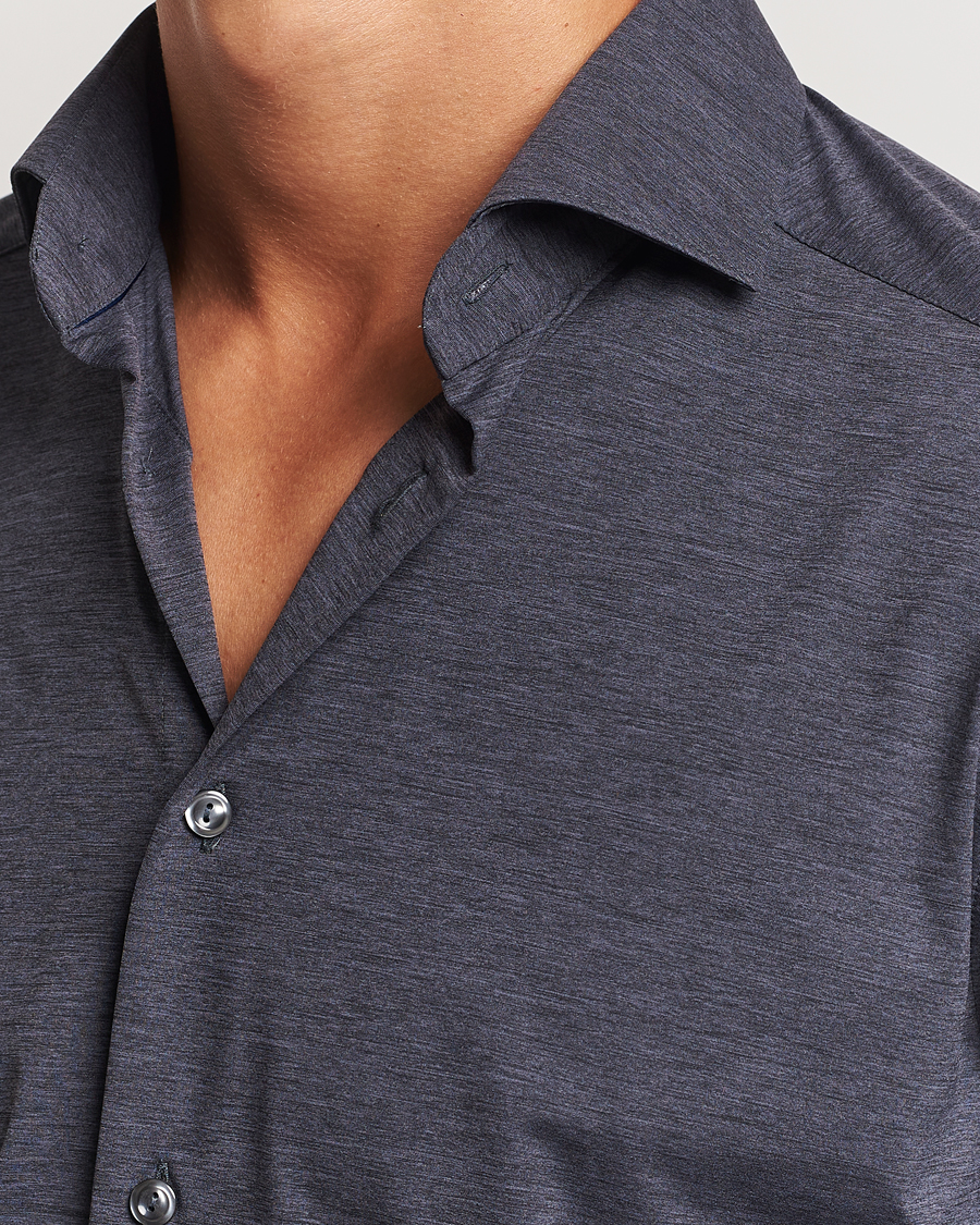 Herre | Skjorter | Eton | Slim Fit Four Way Stretch Shirt Dark Grey