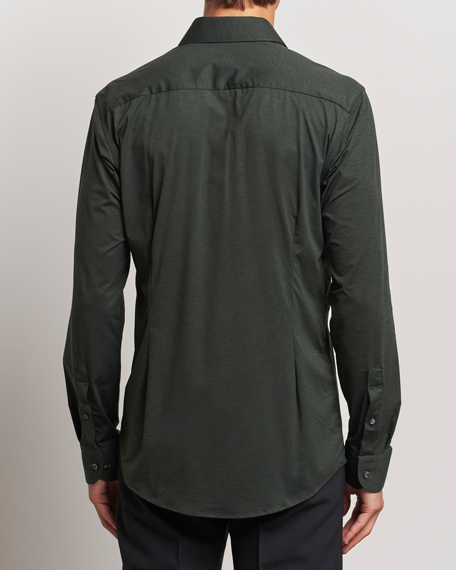 Herre | Skjorter | Eton | Slim Fit Four Way Stretch Shirt Dark Green