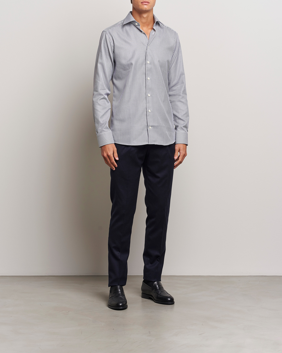 Herre | Skjorter | Eton | Slim Fit Signature Twill Striped Shirt Grey/White