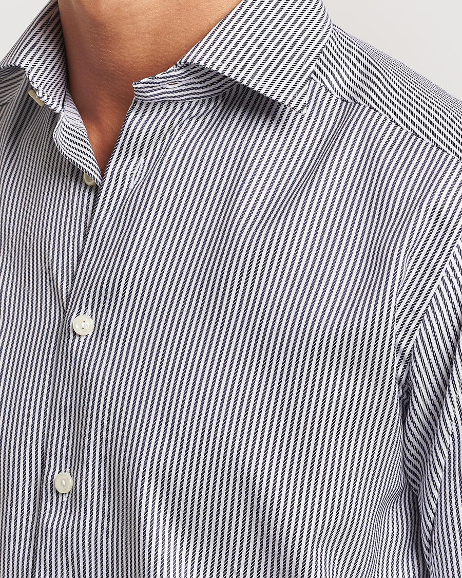 Herre | Skjorter | Eton | Slim Fit Signature Twill Striped Shirt Grey/White
