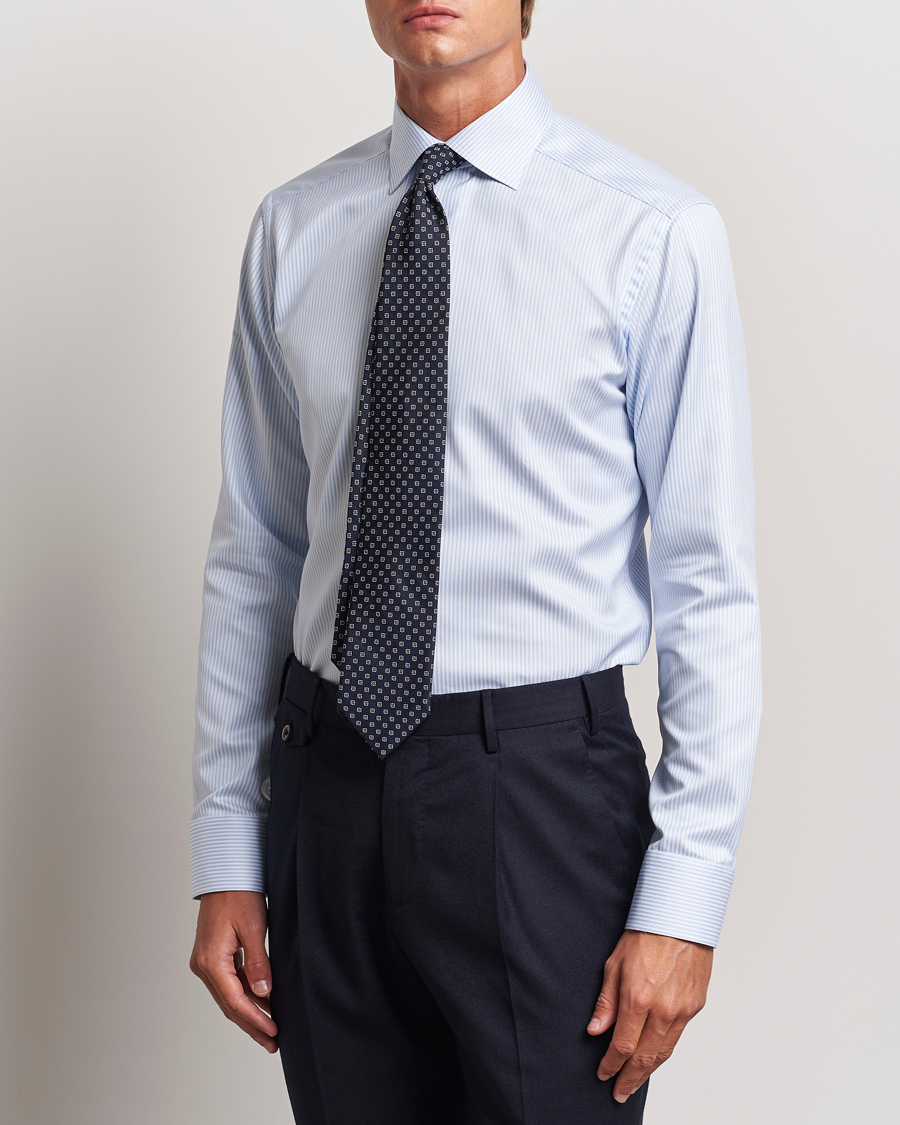 Herre | Skjorter | Eton | Slim Fit Signature Twill Striped Shirt Blue/White