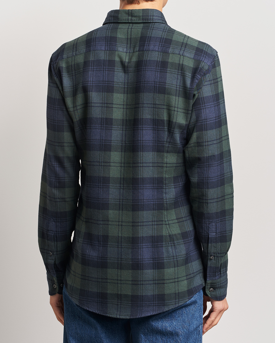 Herre | Skjorter | Eton | Slim Fit Checked Flannel Shirt Dark Green