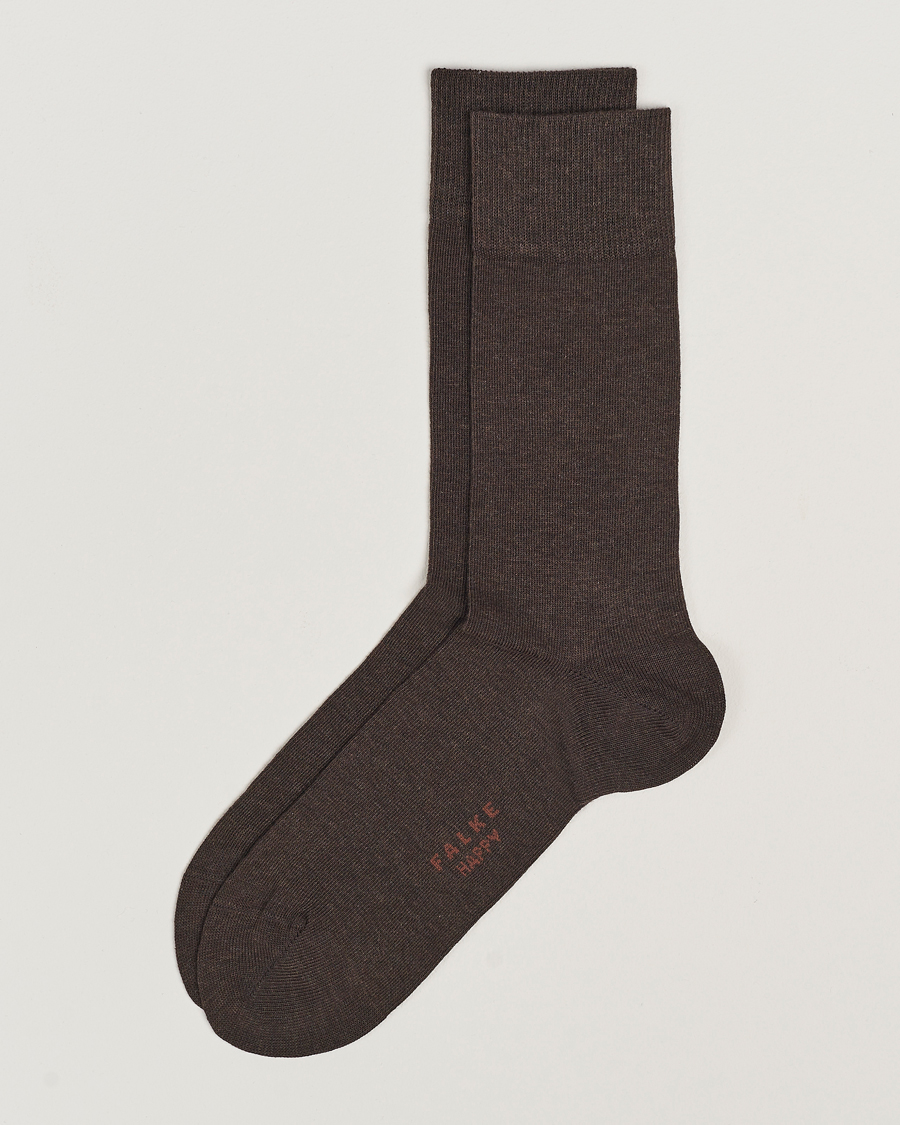 Herre | Undertøy | Falke | Happy 2-Pack Cotton Socks Dark Brown