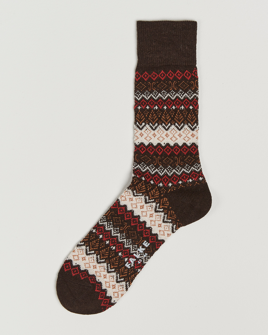 Herre | Undertøy | Falke | Aspen Fairisle Socks Dark Brown