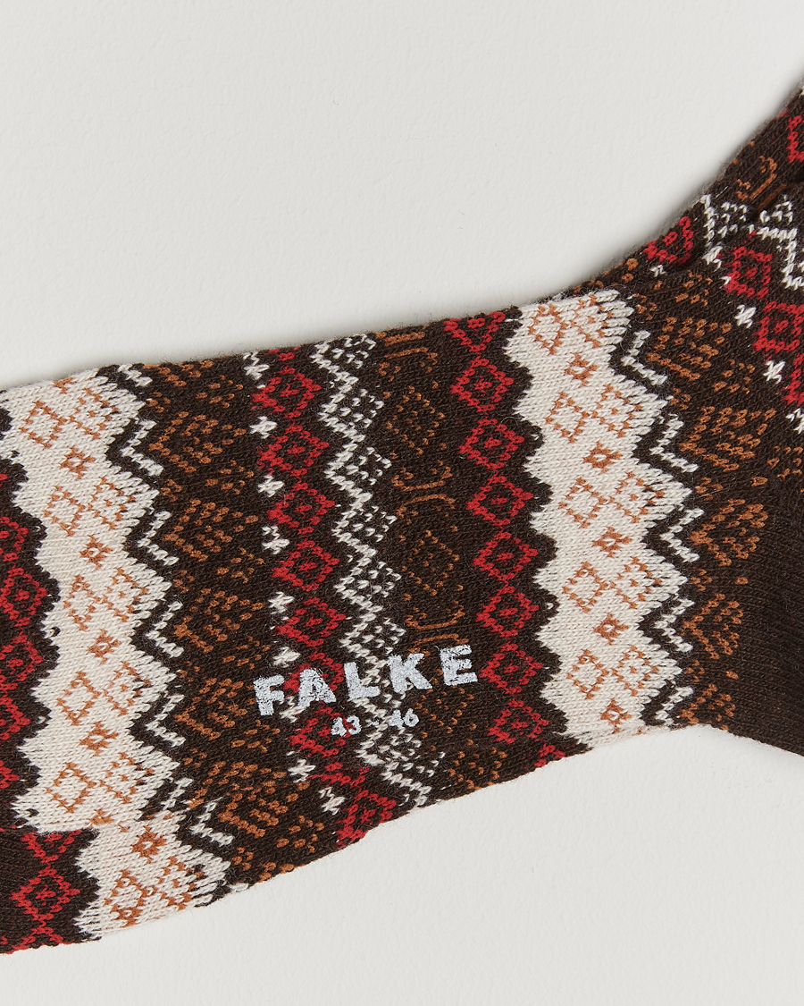 Herre | Undertøy | Falke | Aspen Fairisle Socks Dark Brown