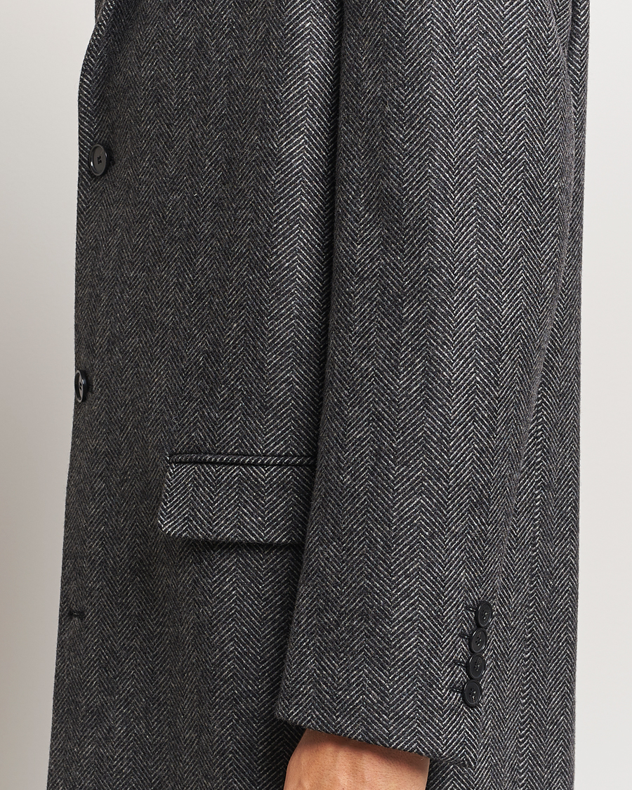 Herre | Jakker | Filippa K | Relaxed Wool Coat Grey Herringbone