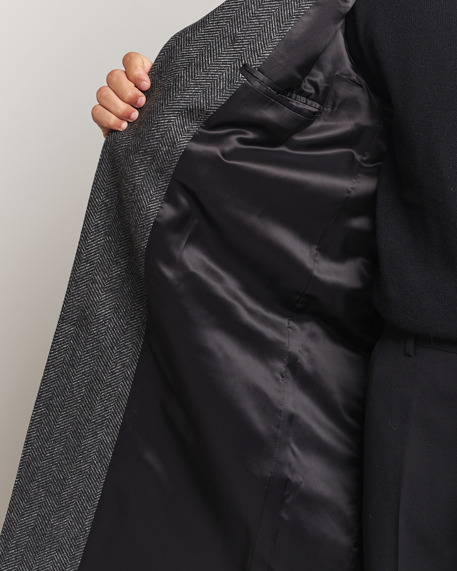 Herre | Jakker | Filippa K | Relaxed Wool Coat Grey Herringbone