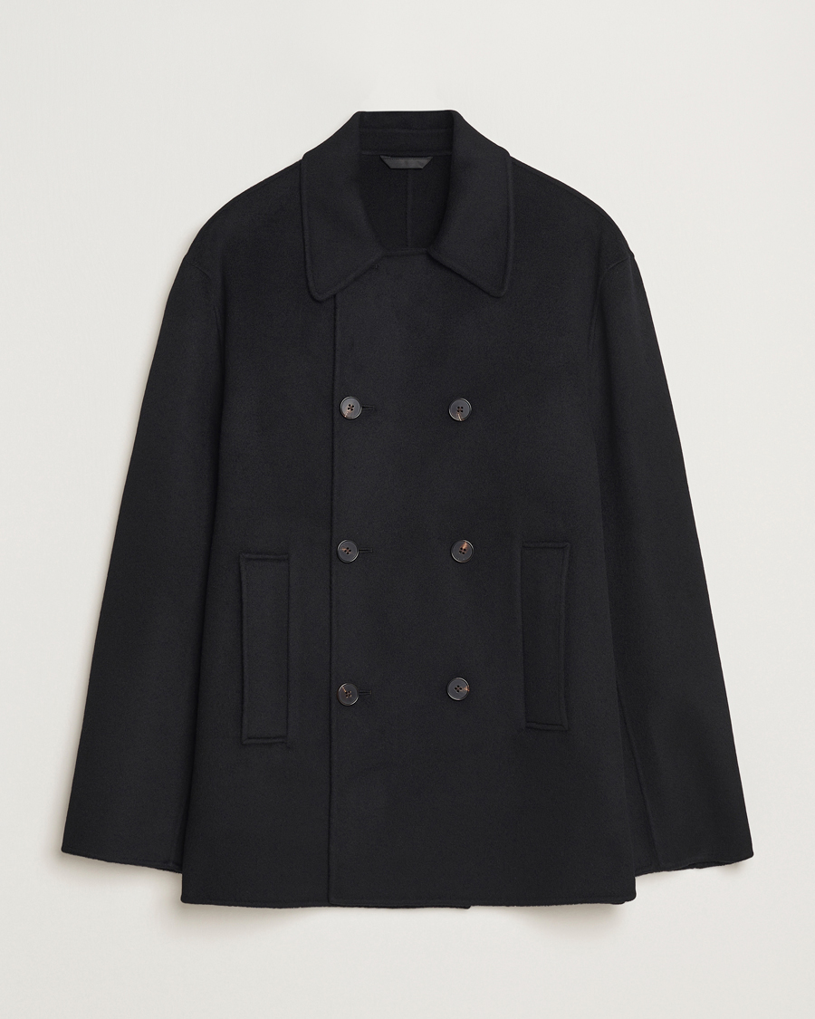 Herre | Jakker | Filippa K | Double Faced Wool Peacoat Black