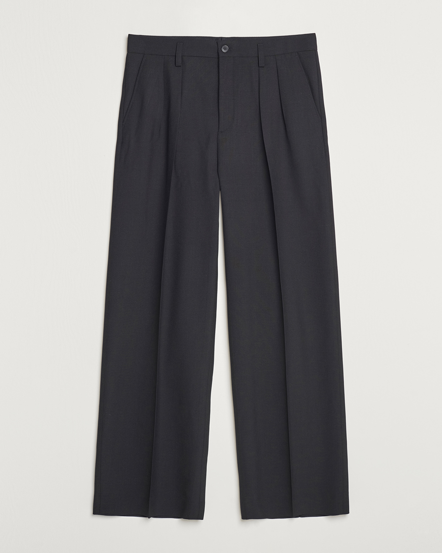 Herre | Bukser | Filippa K | Wide Wool Trousers Black