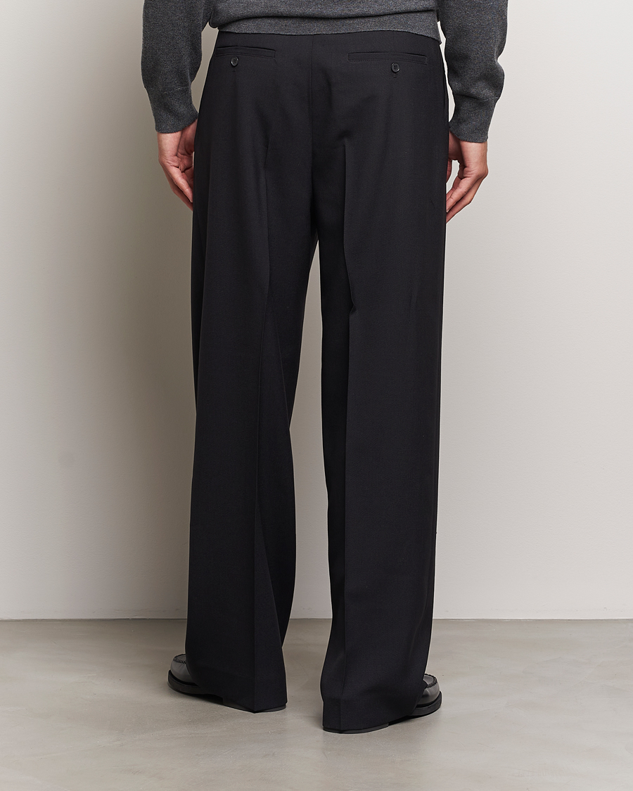 Herre | Bukser | Filippa K | Wide Wool Trousers Black