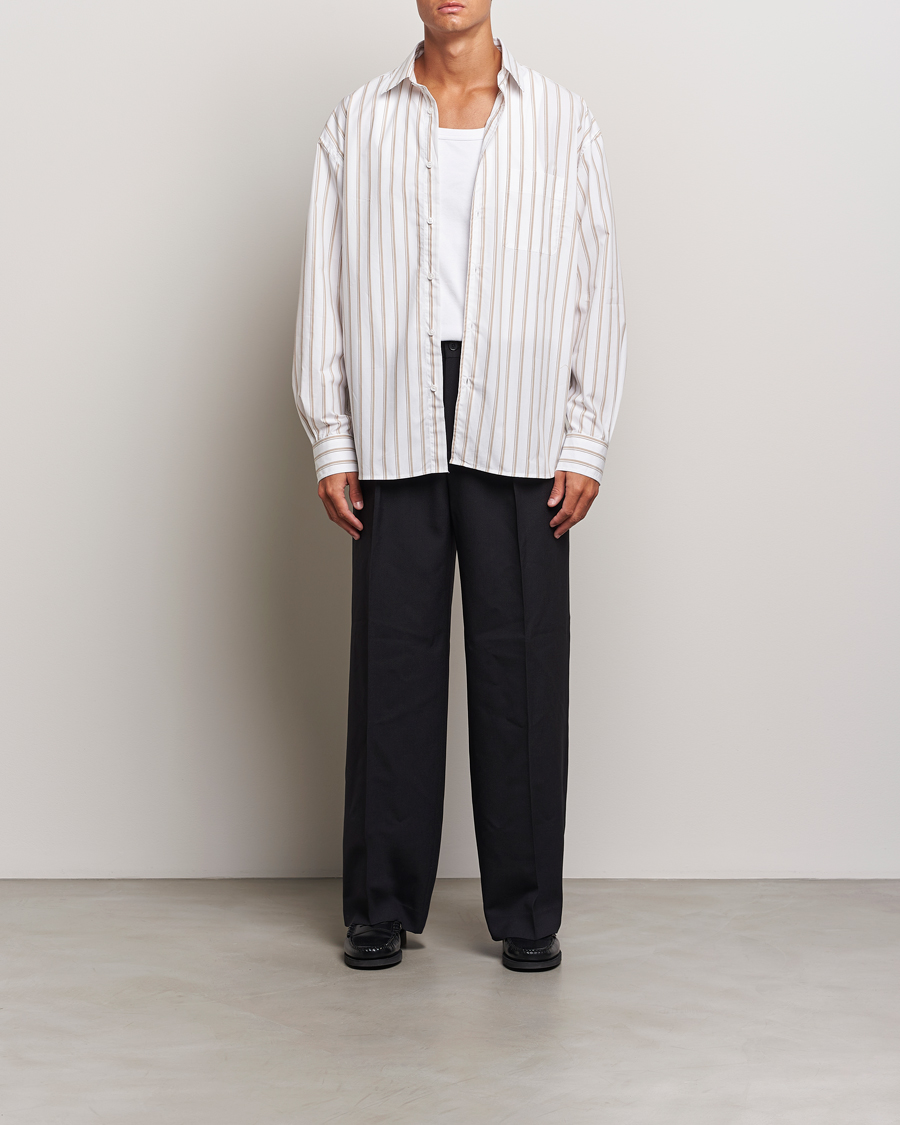Herre | Skjorter | Filippa K | Classic Relaxed Striped Shirt Light Brown/Canvas Beige