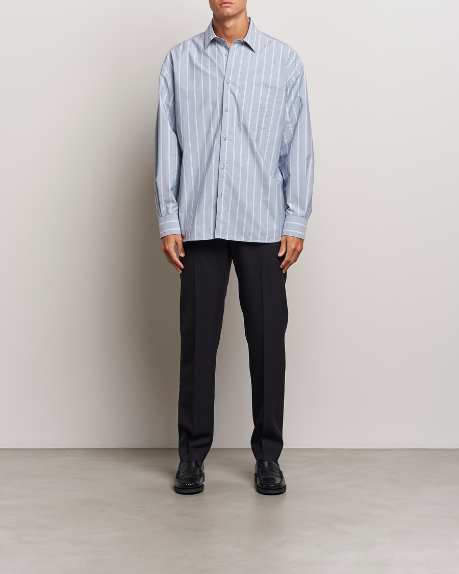 Herre | Skjorter | Filippa K | Striped Cotton Poplin Shirt Blue/White