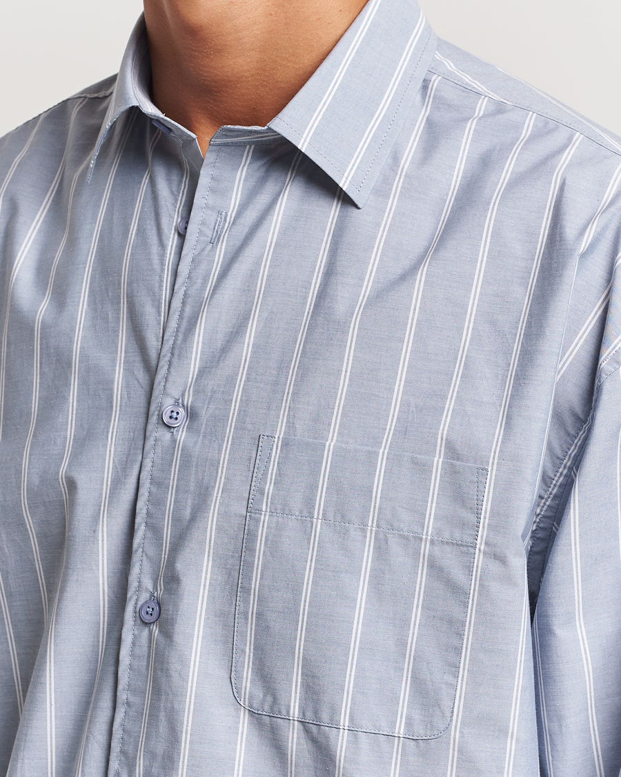 Herre | Skjorter | Filippa K | Striped Cotton Poplin Shirt Blue/White