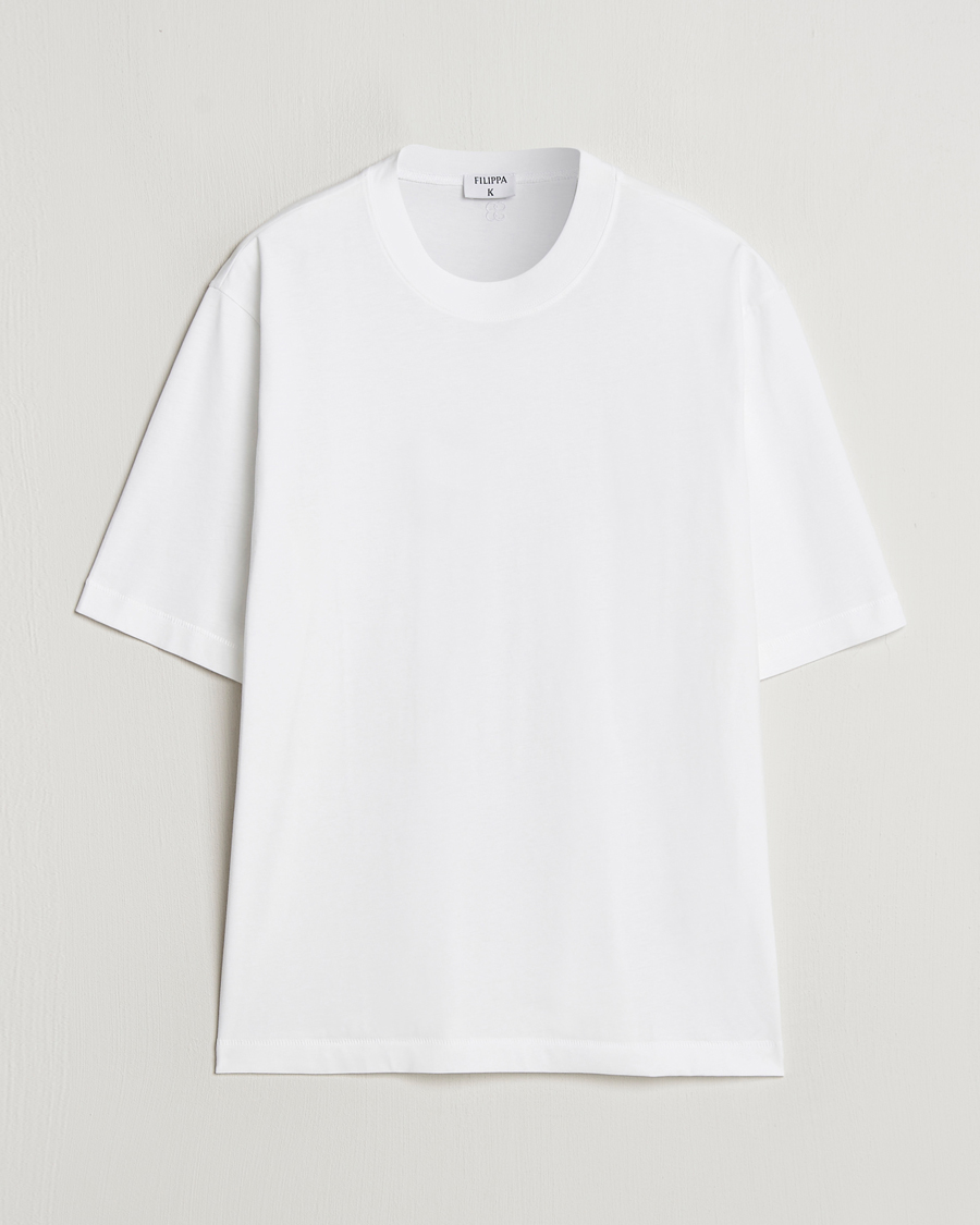 Herre | T-Shirts | Filippa K | Mock Neck T-Shirt White
