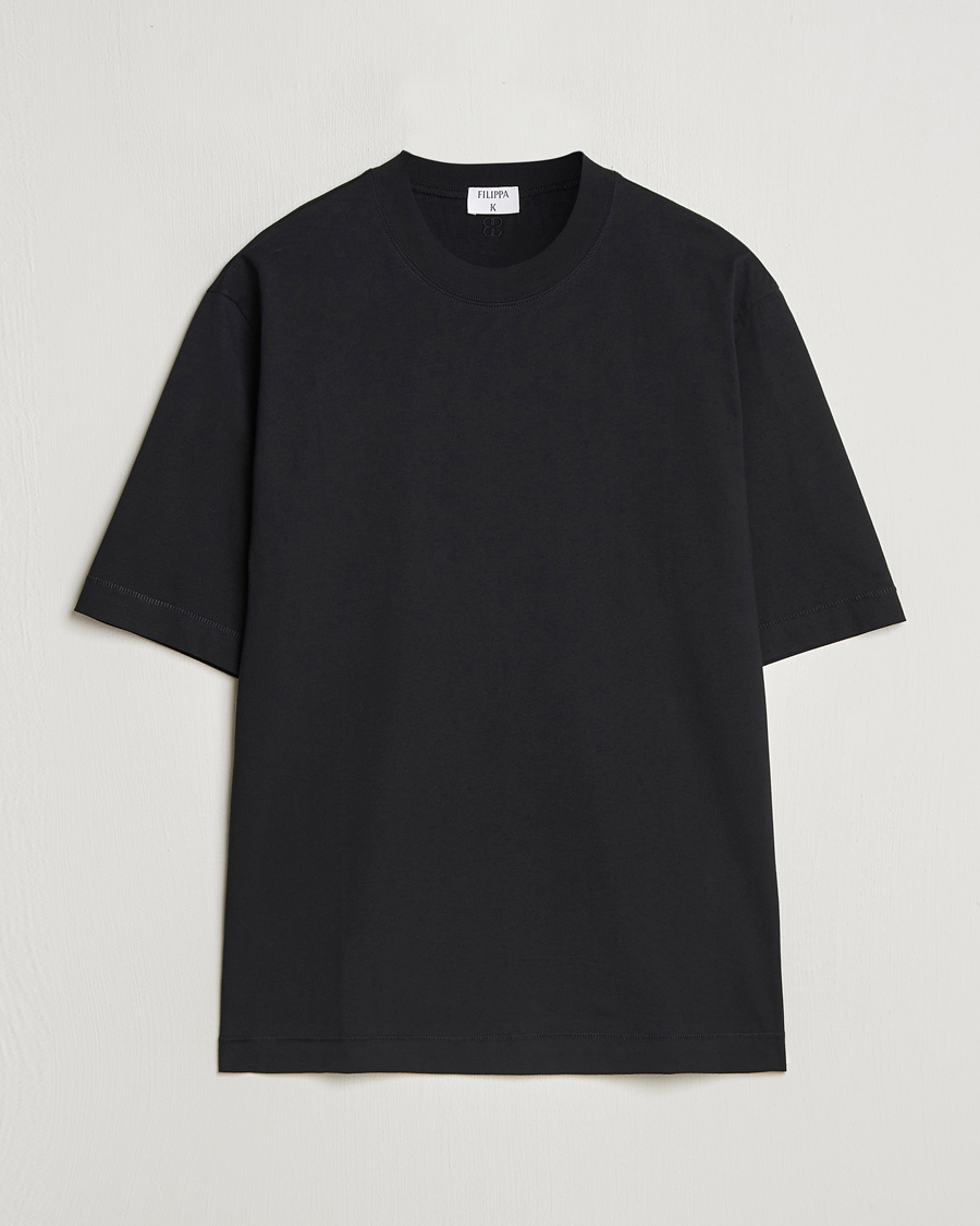 Herre | T-Shirts | Filippa K | Mock Neck T-Shirt Black
