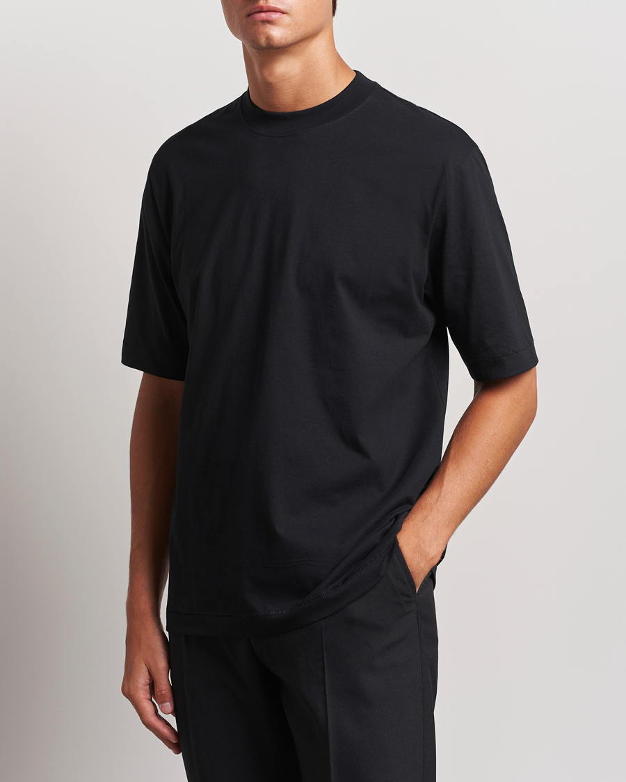 Herre | T-Shirts | Filippa K | Mock Neck T-Shirt Black