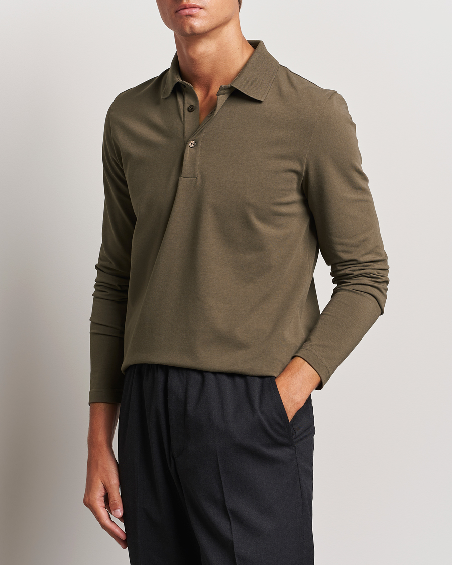 Herre | Gensere | Filippa K | Luke Lycra Poloshirt Dark Sage
