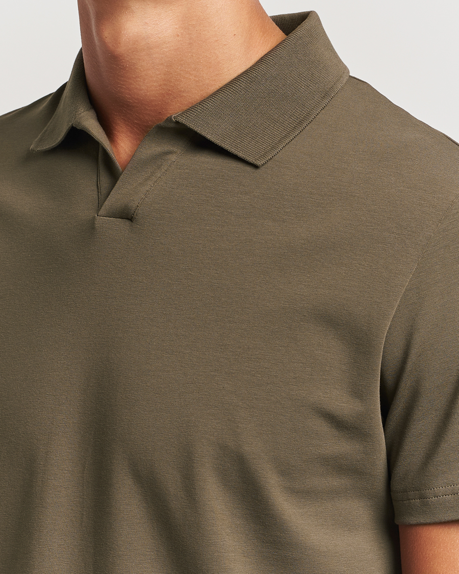 Herre | Pikéer | Filippa K | Soft Lycra Polo T-Shirt Dark Sage