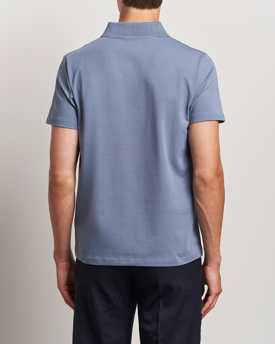 Herre | Pikéer | Filippa K | Soft Lycra Polo T-Shirt Grey Blue