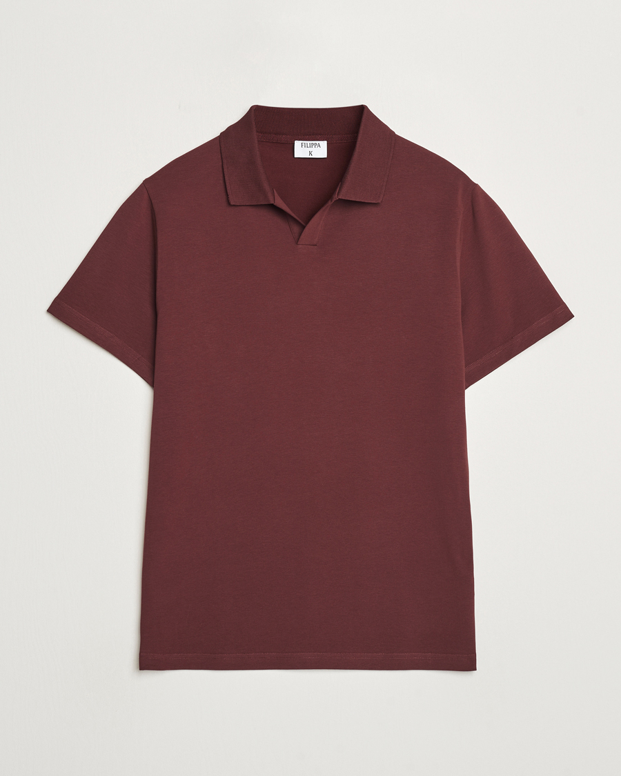 Herre | Pikéer | Filippa K | Soft Lycra Polo T-Shirt Mahogany Brown