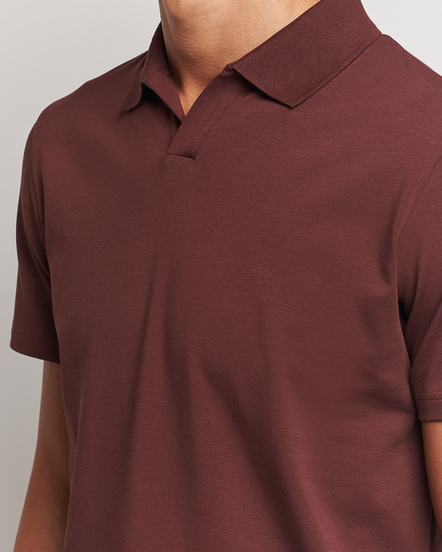Herre | Pikéer | Filippa K | Soft Lycra Polo T-Shirt Mahogany Brown