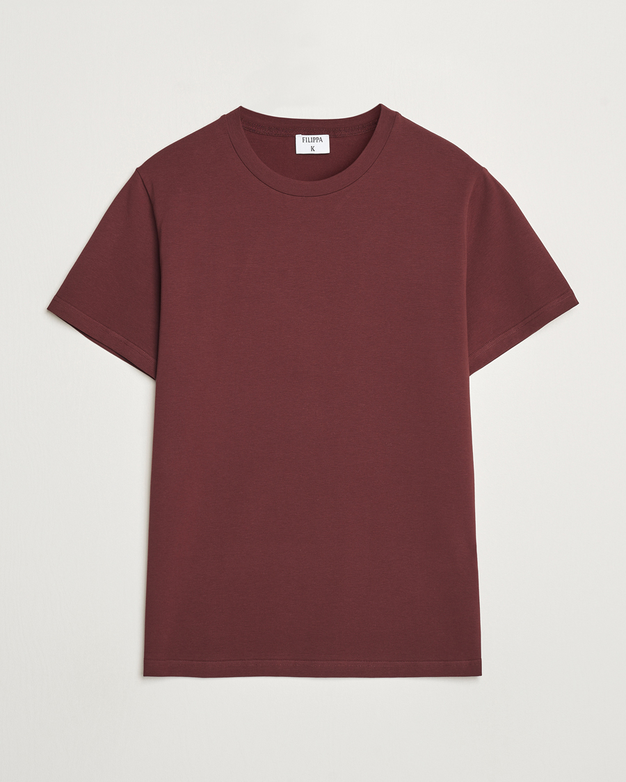 Herre | T-Shirts | Filippa K | Soft Lycra T-Shirt Mahogany Brown
