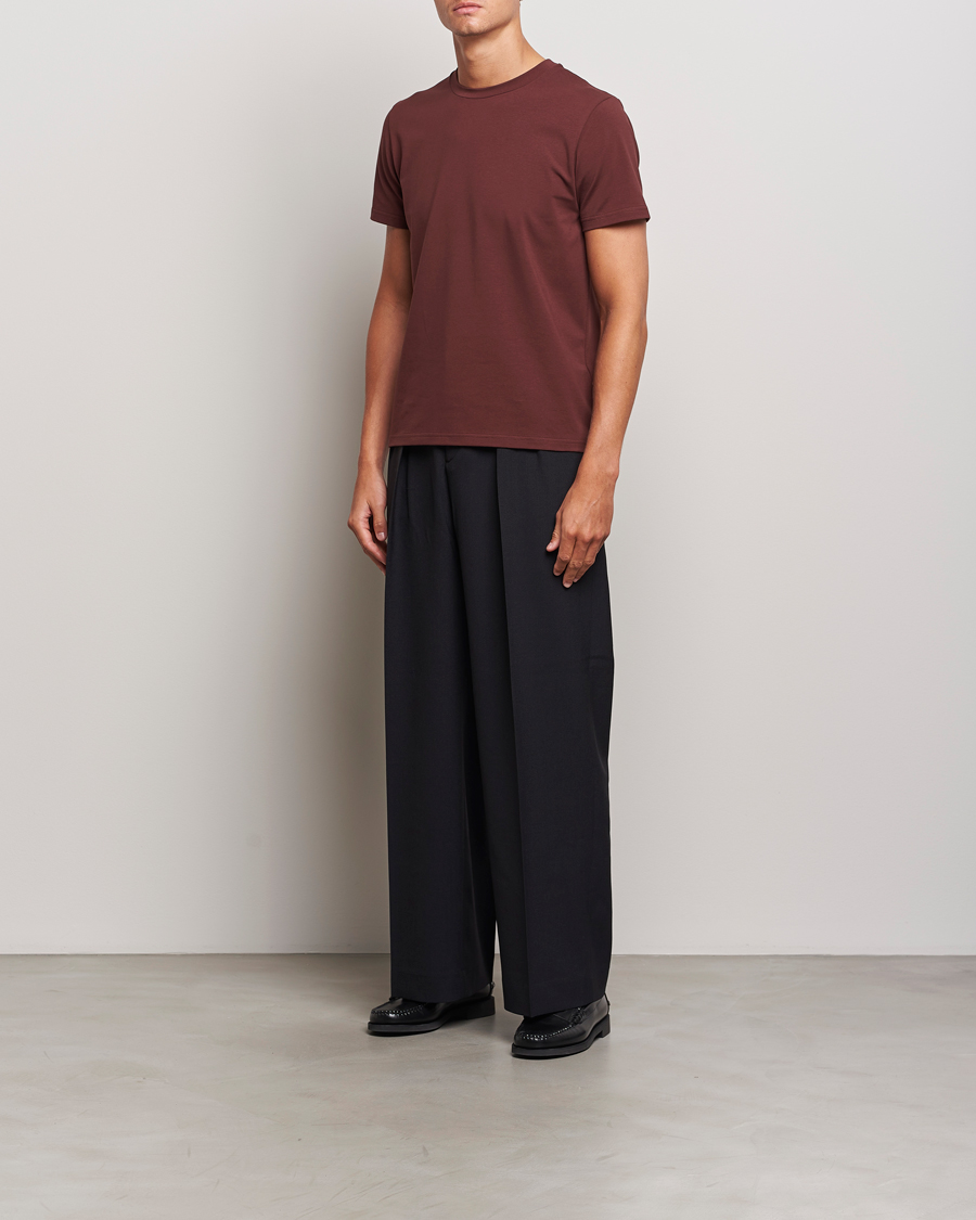 Herre | T-Shirts | Filippa K | Soft Lycra T-Shirt Mahogany Brown