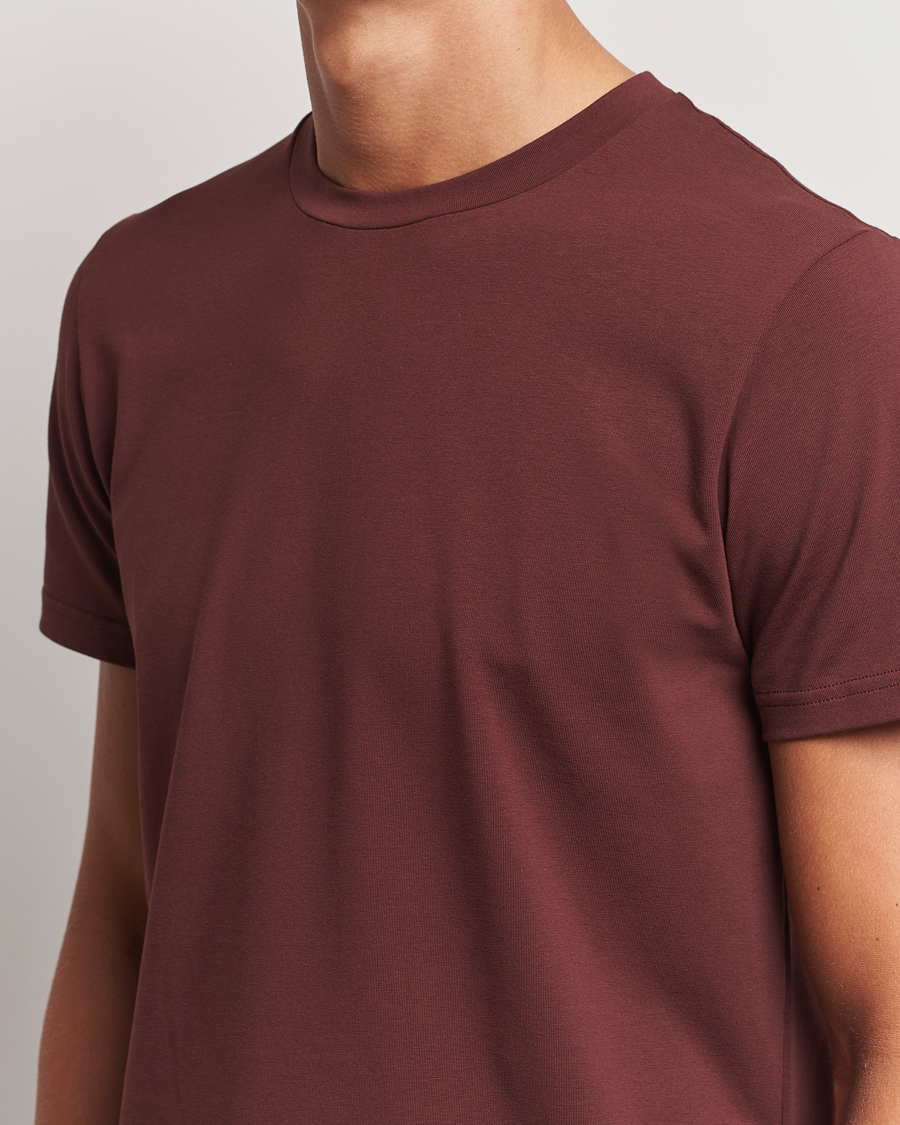 Herre | T-Shirts | Filippa K | Soft Lycra T-Shirt Mahogany Brown