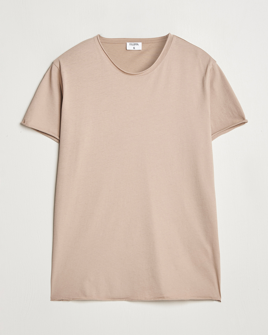 Herre | T-Shirts | Filippa K | Roll Neck Crew Neck T-Shirt Faded Khaki