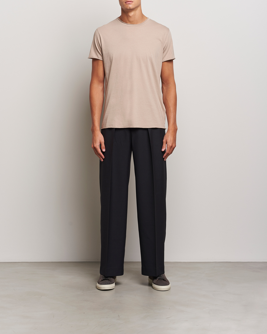Herre | T-Shirts | Filippa K | Roll Neck Crew Neck T-Shirt Faded Khaki