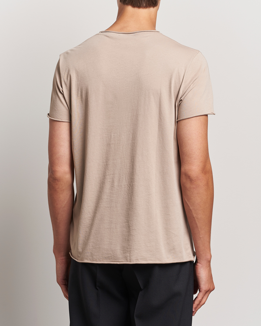 Herre | T-Shirts | Filippa K | Roll Neck Crew Neck T-Shirt Faded Khaki