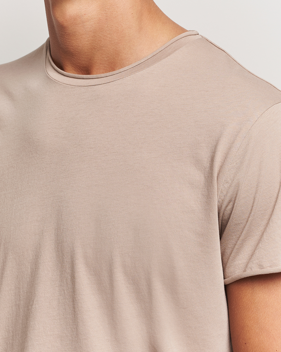 Herre | T-Shirts | Filippa K | Roll Neck Crew Neck T-Shirt Faded Khaki