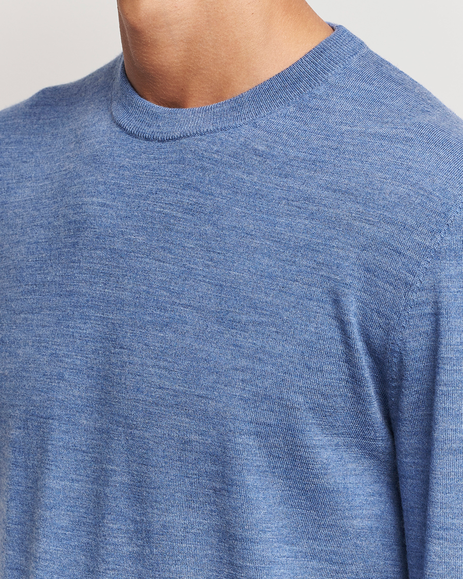 Herre | Gensere | Filippa K | Merino Round Neck Sweater Blue Melange