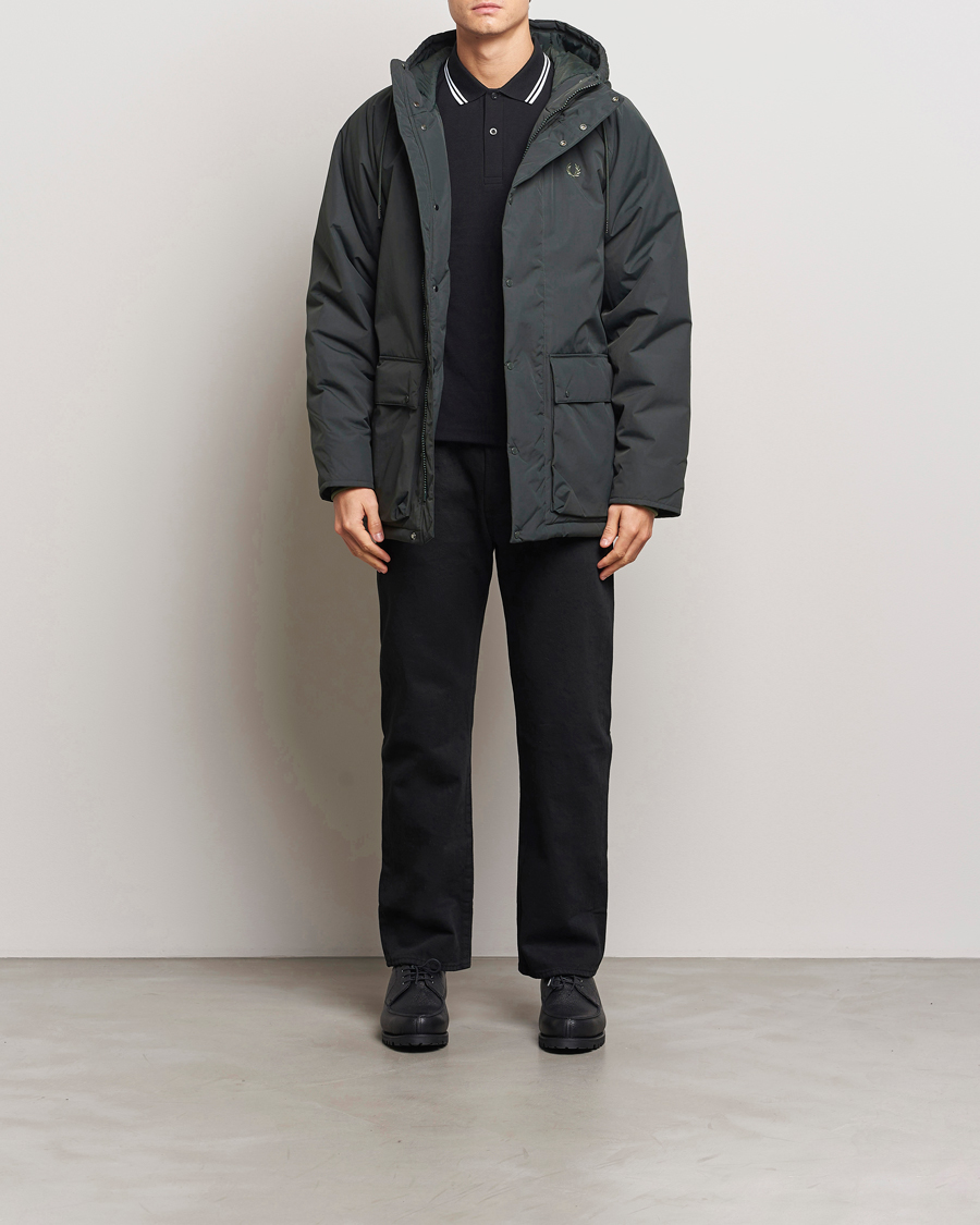Herre | Jakker | Fred Perry | Padded Zip Through Parka Night Green