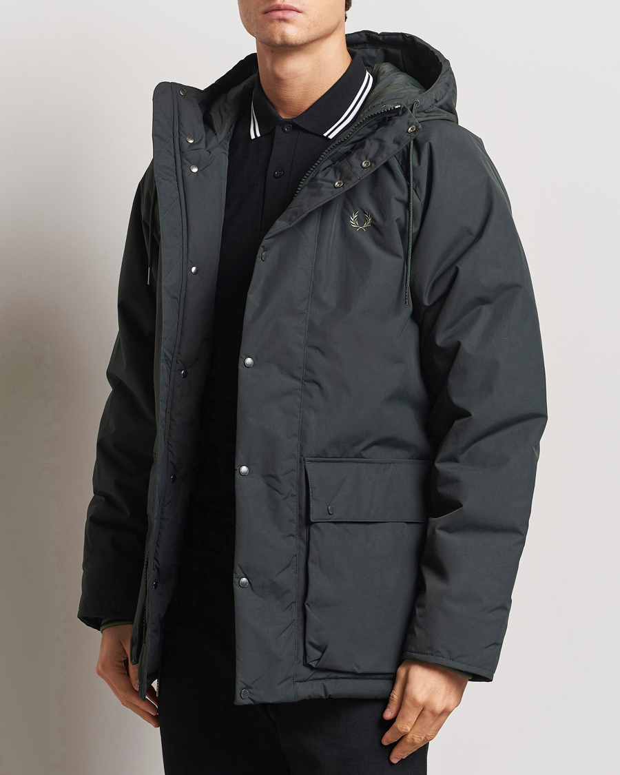 Herre | Jakker | Fred Perry | Padded Zip Through Parka Night Green