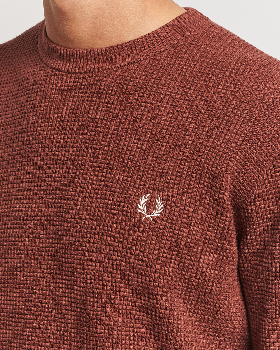 Herre | Gensere | Fred Perry | Waffle Stitch Jumper Whiskey Brown