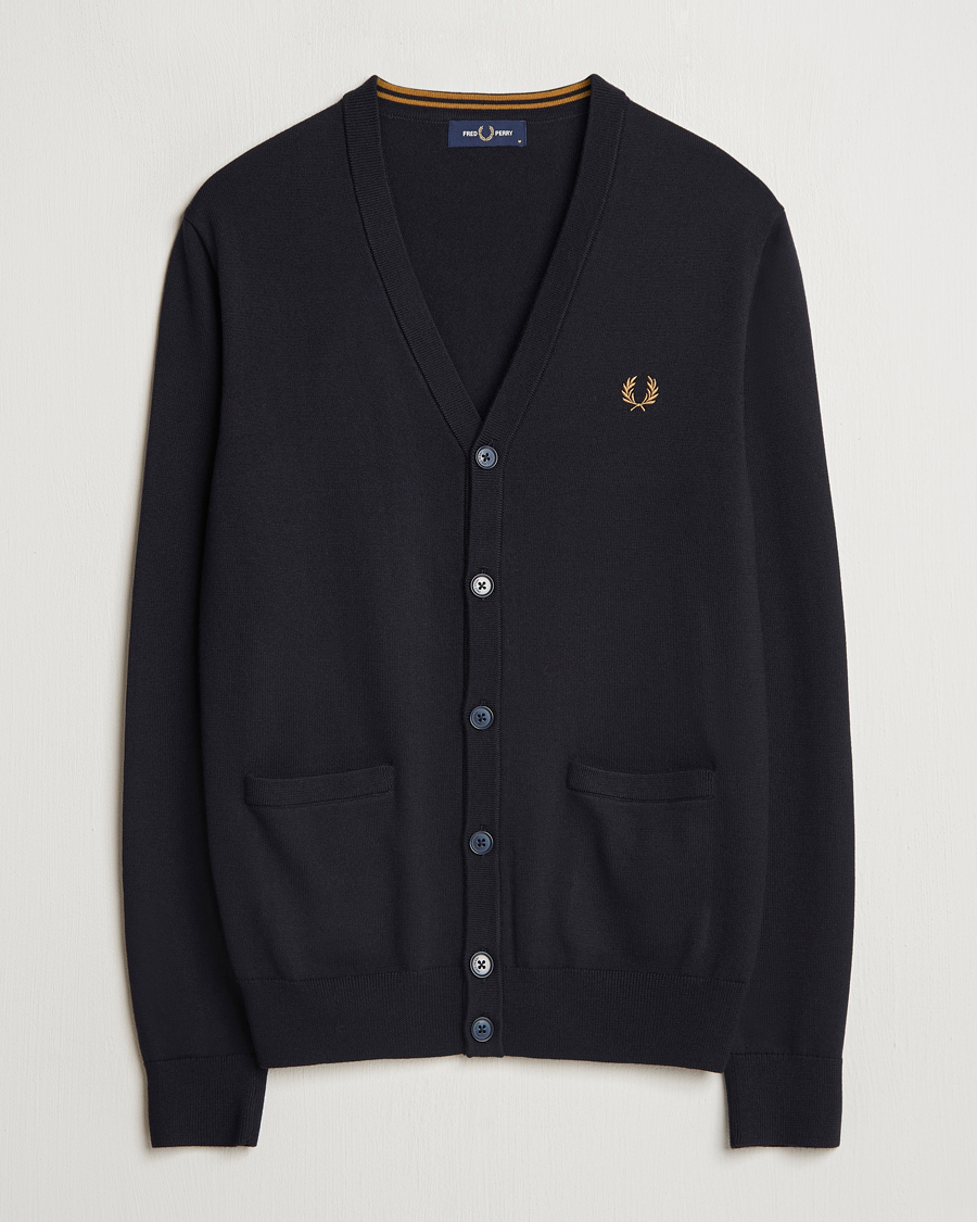 Herre | Gensere | Fred Perry | Knitted Cardigan Navy