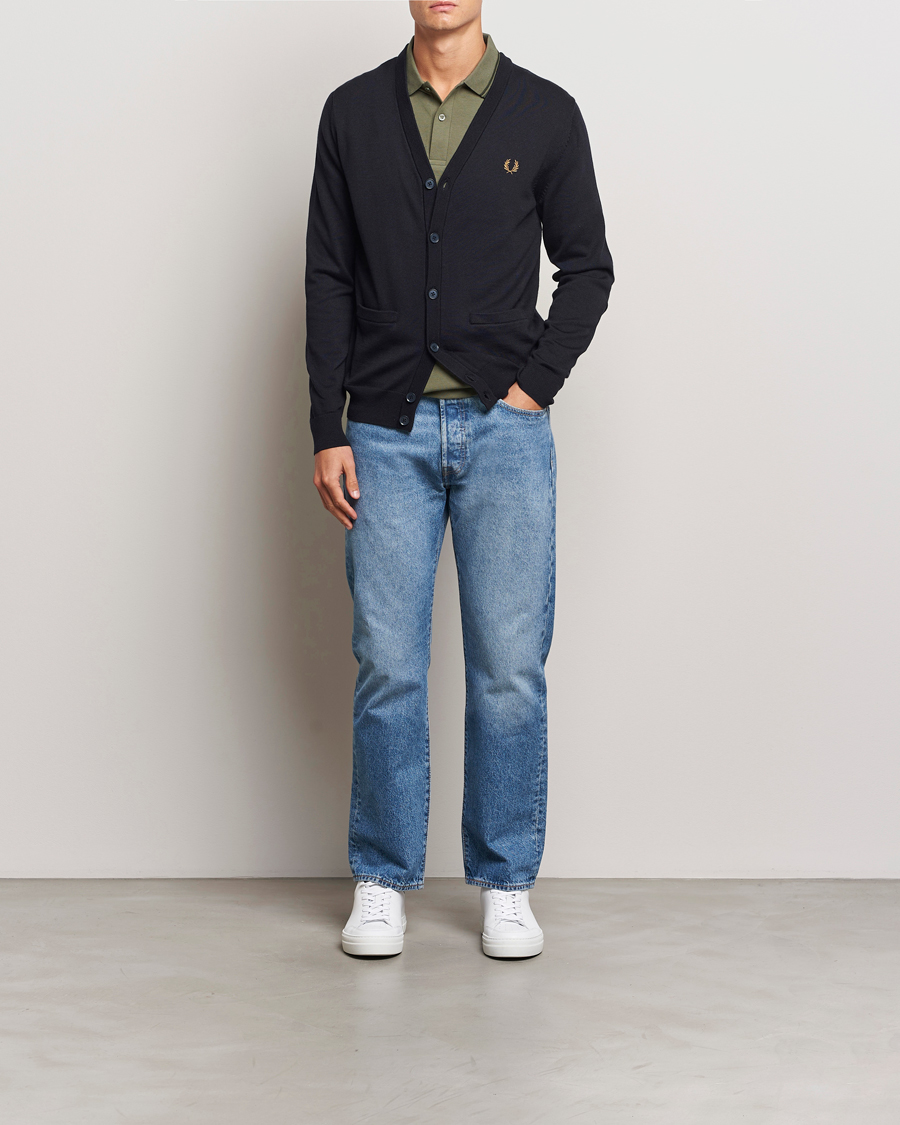 Herre | Gensere | Fred Perry | Knitted Cardigan Navy