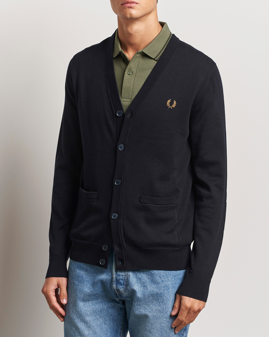 Herre | Gensere | Fred Perry | Knitted Cardigan Navy