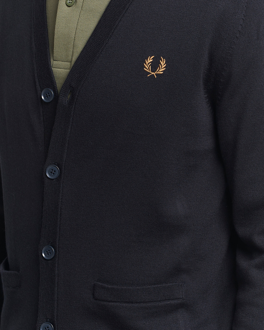 Herre | Gensere | Fred Perry | Knitted Cardigan Navy