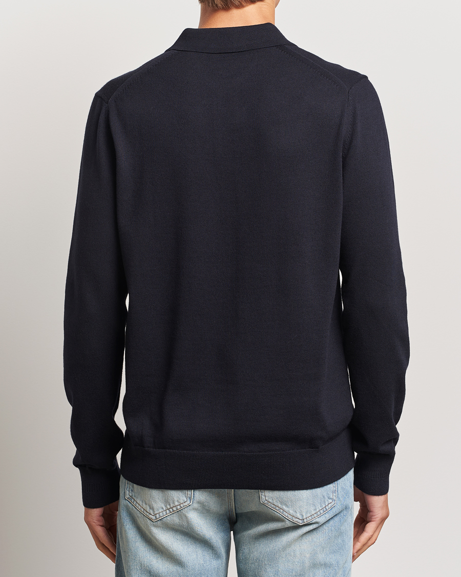 Herre | Gensere | Fred Perry | Knitted Long Sleeve Polo Navy