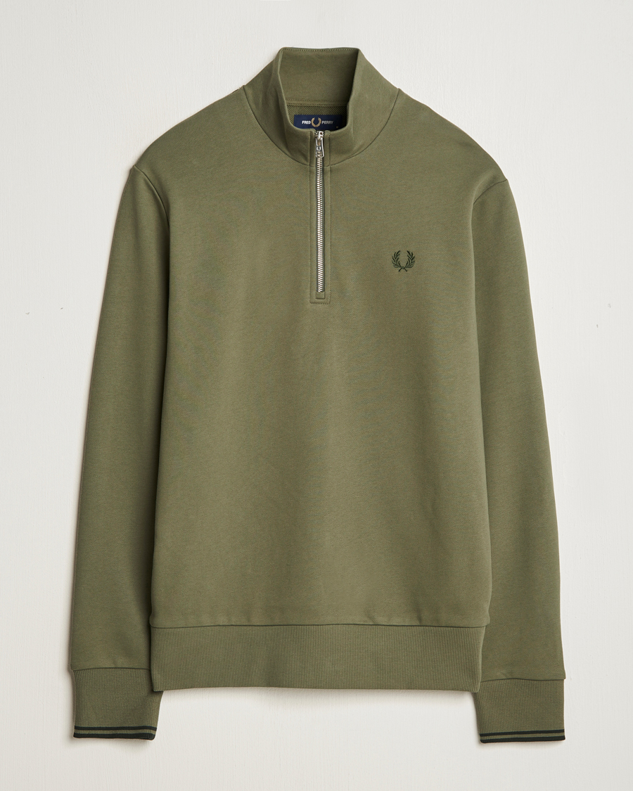 Herre | Gensere | Fred Perry | Half Zip Sweatshirt Laurel Green